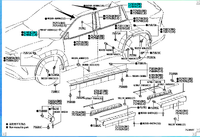 Toyota Highlander Moulding subassy 67496-0E010 67495-0E010 75764-0E050 75763-0E050